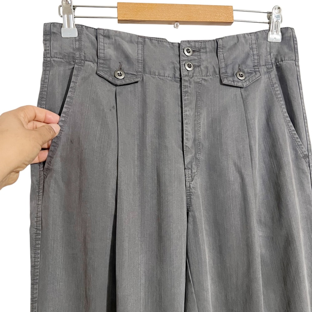 Sundance Celine Tencel Wide Leg Pleated Pants in Dark Grey Size P6‎ - Picture 8 of 13